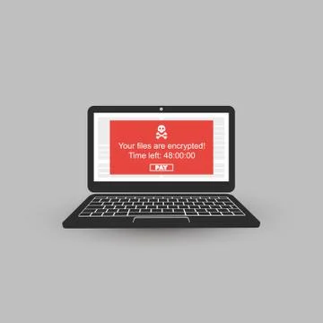 Locked Device, Encrypted Files, Lost Documents, Ransomware Attack Stock Illustration