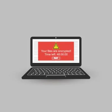 Locked Device, Encrypted Files, Lost Documents, Ransomware Attack 스톡 일러스트