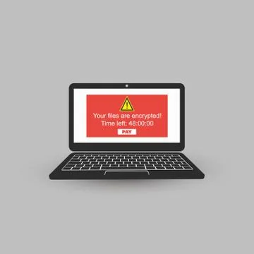 Locked Device, Encrypted Files, Lost Documents, Ransomware Attack Stock Illustration