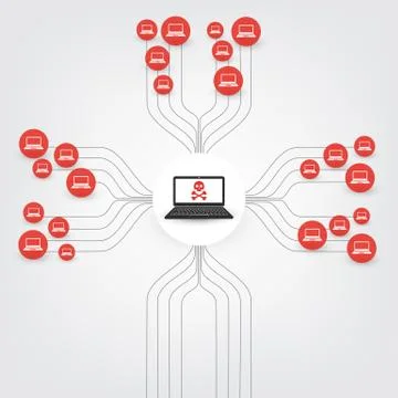 Locked Devices, Encrypted Files, Lost Documents, Ransomware Attack Stock Illustration