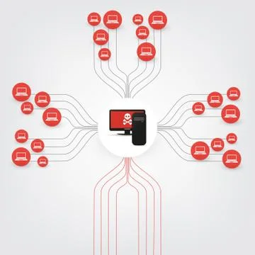 Locked Devices, Encrypted Files, Lost Documents, Ransomware Attack Stock Illustration