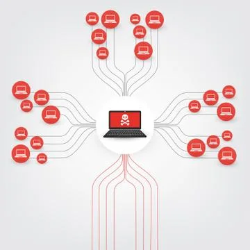 Locked Devices, Encrypted Files, Lost Documents, Ransomware Attack Stock Illustration