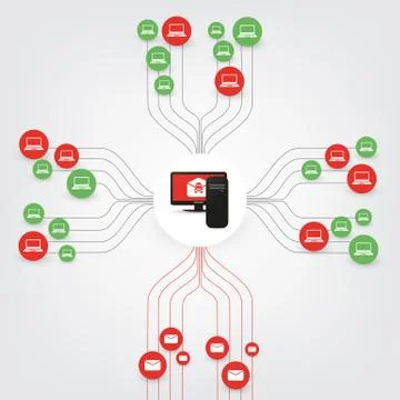 Locked Devices, Encrypted Files, Lost Documents, Ransomware Attack Stock Illustration