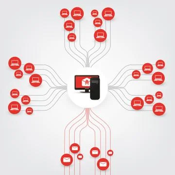 Locked Devices, Encrypted Files, Lost Documents, Ransomware Attack Stock Illustration