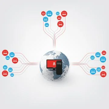 Locked Devices, Encrypted Files, Lost Documents, Ransomware Attack Stock Illustration