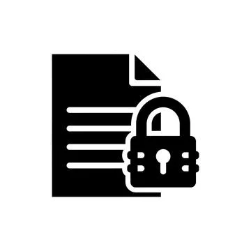 Locked Document Data Privacy and Security Icon Stock Illustration