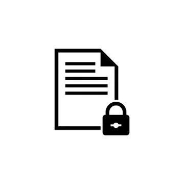Locked Document Flat Vector Icon Stock Illustration