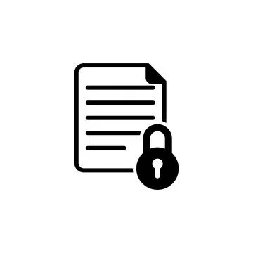 Locked Document Flat Vector Icon Stock Illustration