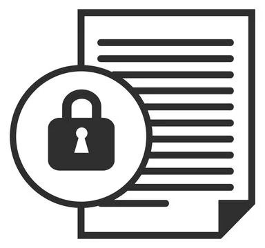 Locked document icon. Privacy protection linear symbol 库存插图