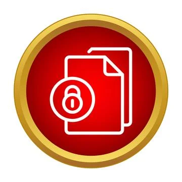 Locked document icon representing data security and privacy Stockillustratie