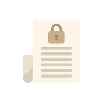 Locked document protecting confidential information with padlock icon Stock Illustration