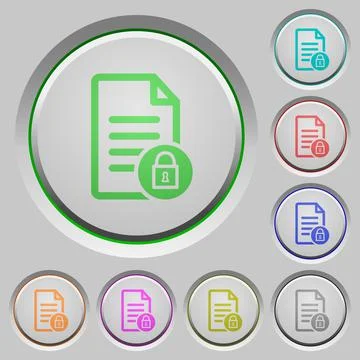 Locked document push buttons Stock Illustration