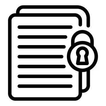 Locked documents icon, outline style イラスト素材