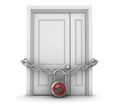 Locked Door, This is a computer generated and 3d rendered picture Stock Illustration