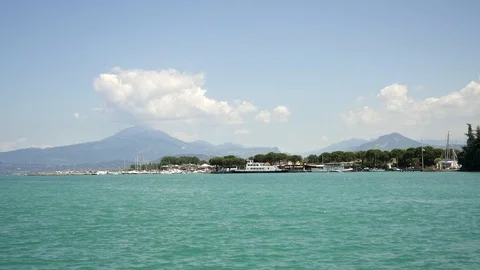 Locked down real time shot of lake Garda taken from the waterfront. Lake Garda Stock Footage 122290918