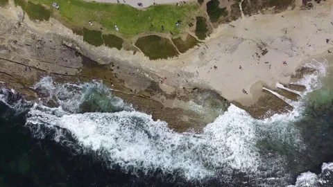 Locked-Down Shot of La Jolla Crashing Waves, California, HD Stock Footage 109690206