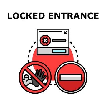 Locked entrance concept blocking internet access and private data Stock Illustration