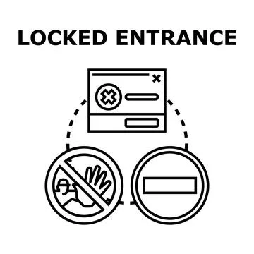 Locked entrance concept blocking internet access and private data Stock Illustration