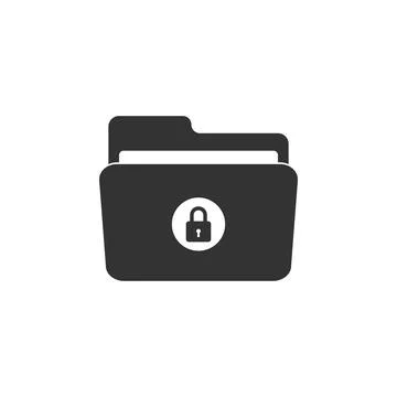 Locked folder icon isolated. Flat design. Vector Illustration Illustrazione stock