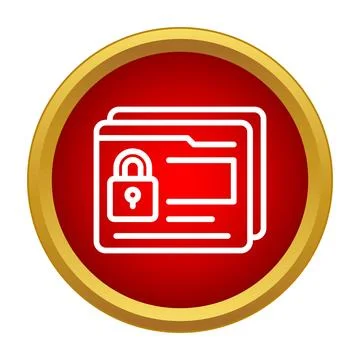 Locked folder icon protecting private documents data security Stock-Illustration