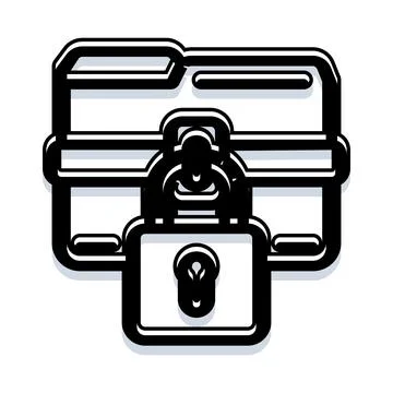 Locked folder icon securing digital data privacy 스톡 일러스트