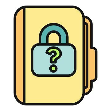 Locked folder with question mark concept of unknown data 스톡 일러스트