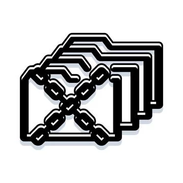Locked folders protecting confidential data and privacy Illustrazione stock
