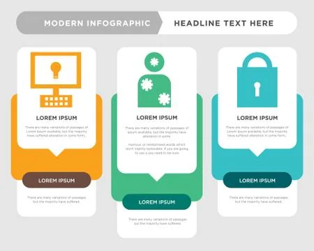 Locked, frozen system, benefits of computer infographic Stock Illustration