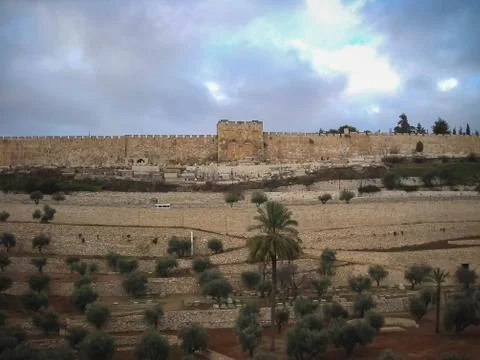 Locked gate at the wall of Jerusalem Stock Photos