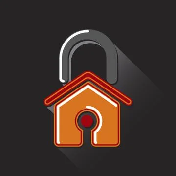 Locked house, vector Stock Illustration