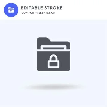 Locked icon vector, filled flat sign, solid pictogram isolated on white, logo Stock Illustration