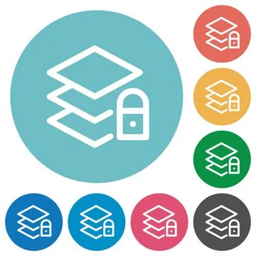 Locked layers flat round icons 库存插图