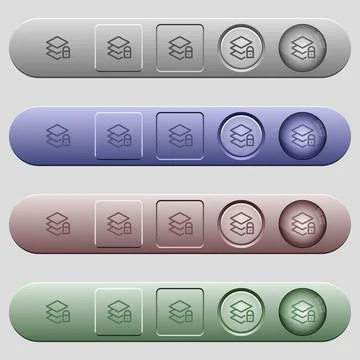 Locked layers icons on horizontal menu bars 库存插图
