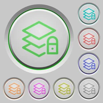 Locked layers push buttons Illustrazione stock