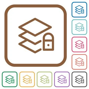 Locked layers simple icons Stock Illustration
