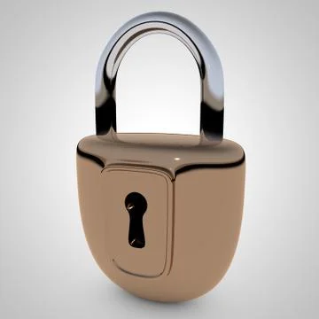 Locked lock. 3D rendering Stock Illustration