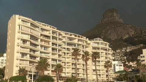 Locked off long shot of block of flats Stock Footage 310385705
