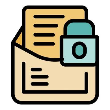 Locked mail icon vector flat イラスト素材