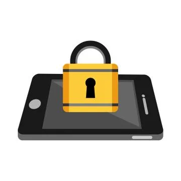 Locked mobile phone concept. Data private protection concept. Stock Illustration