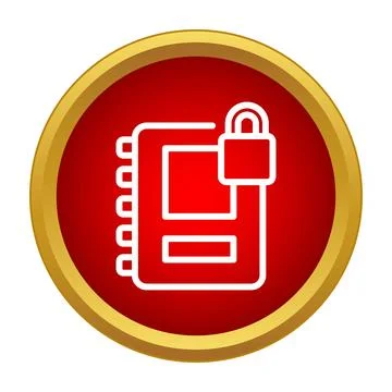 Locked notebook icon representing data security privacy Stock Illustration