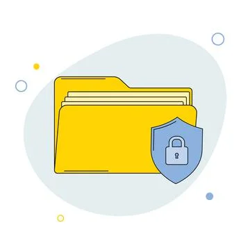 Locked or encrypted document file folder flat vector icon for apps and websites Illustrazione stock
