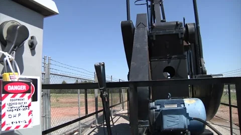 Locked Out Pumping Unit Stock-Footage 44267620