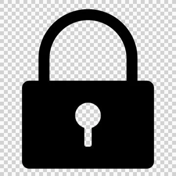 Locked padlock icon, concept of key, lock, safety, security Stock Illustration