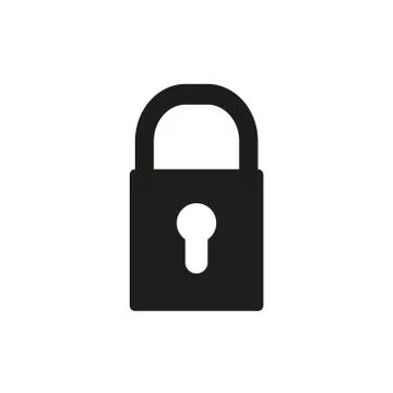 Locked padlock icon. One of simple collection icons for websites, web design, Stock Illustration