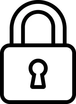 Locked padlock icon for system access control Stock Illustration