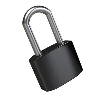 Locked padlock isolated on white background. 3D rendering Foto stock