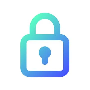 Locked padlock pixel perfect gradient linear ui icon Stock Illustration
