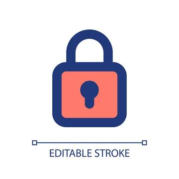 Locked padlock pixel perfect RGB color ui icon Ilustração Stock
