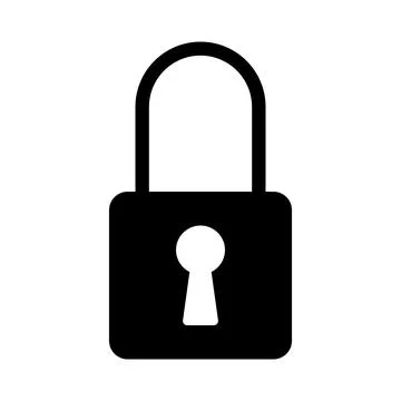 Locked padlock vector icon on white background Stock Illustration