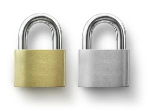 Locked Padlock on the white background Foto stock